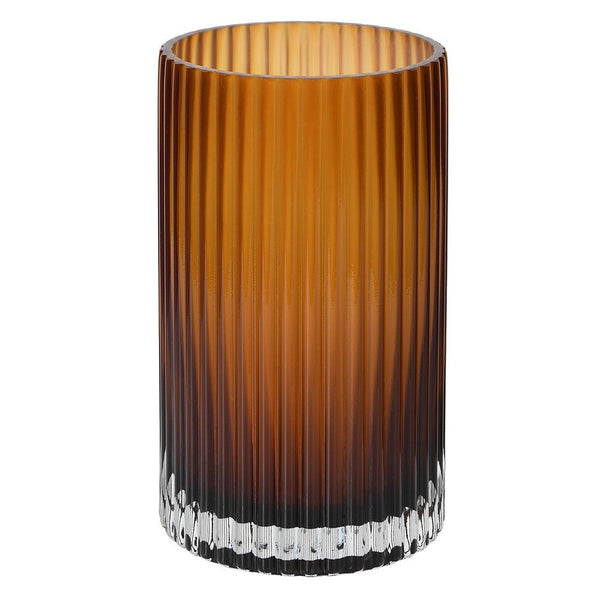Large Smoke Fluted Vase