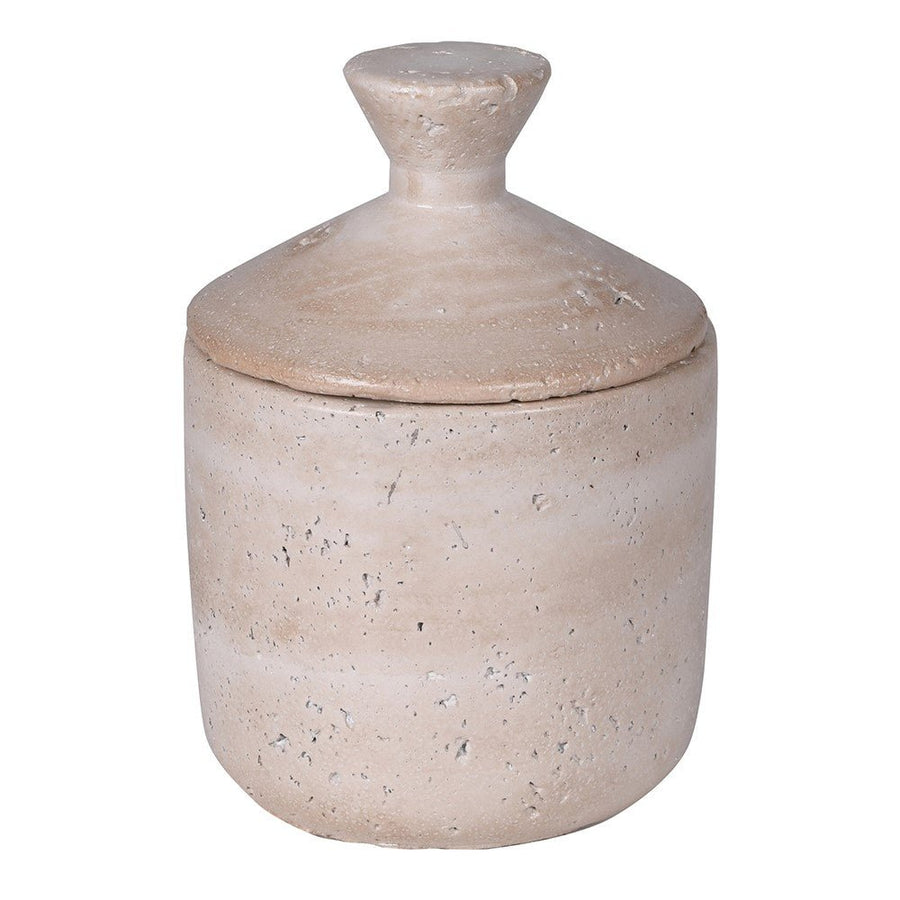 Large Taupe Ceramic Jar for Dry Flowers