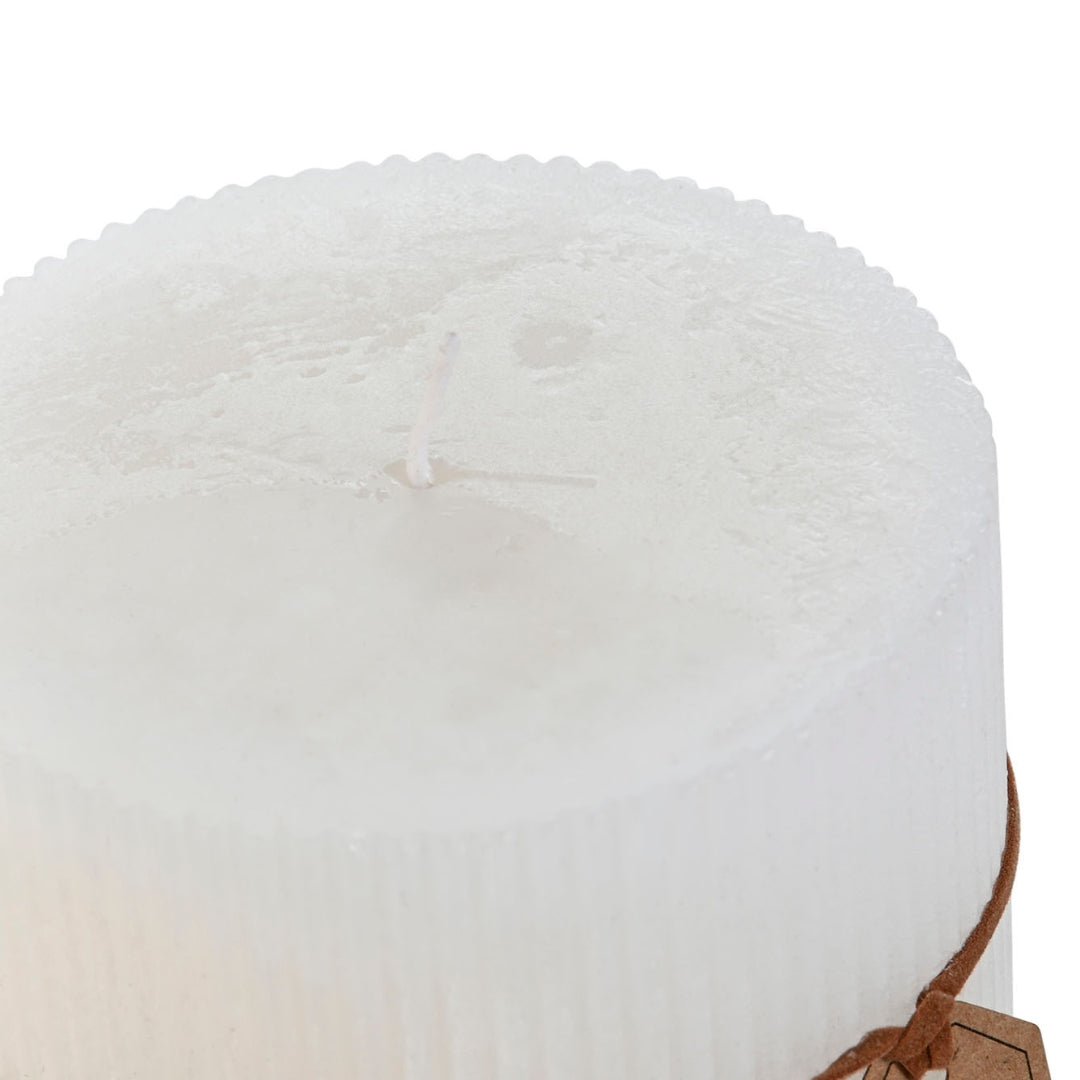 Large White Grated Candle - LUXONAS