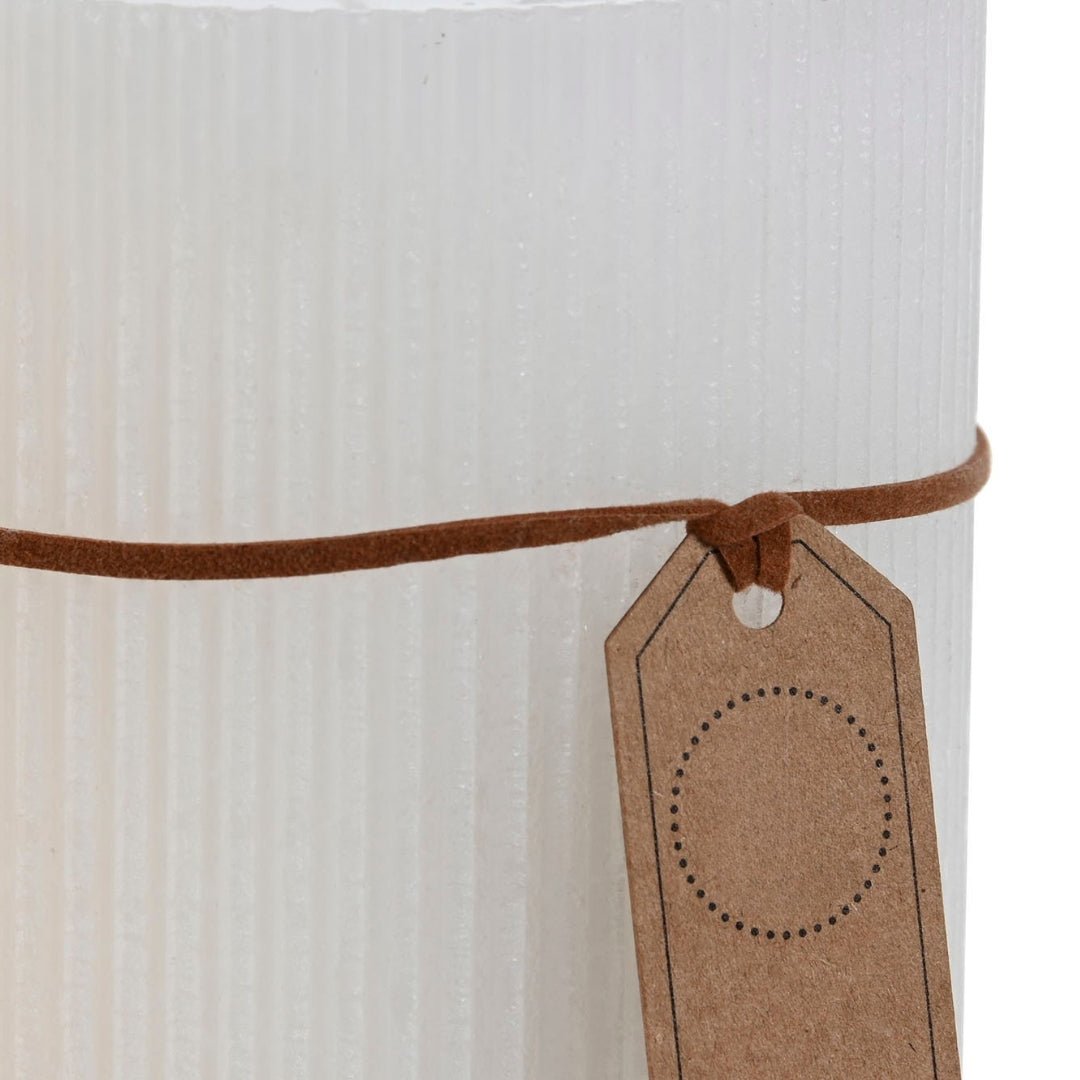 Large White Grated Candle - LUXONAS