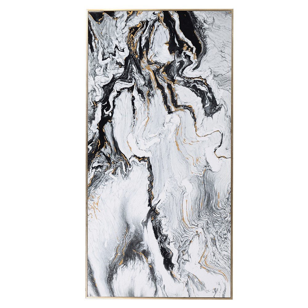 Large White Marble Print Canvas - LUXONAS