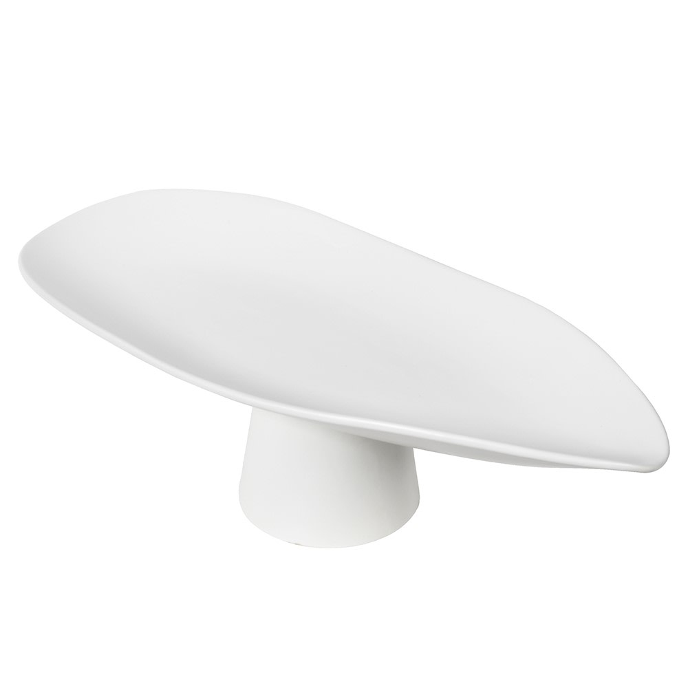 Large White Pedestal Bowl - LUXONAS