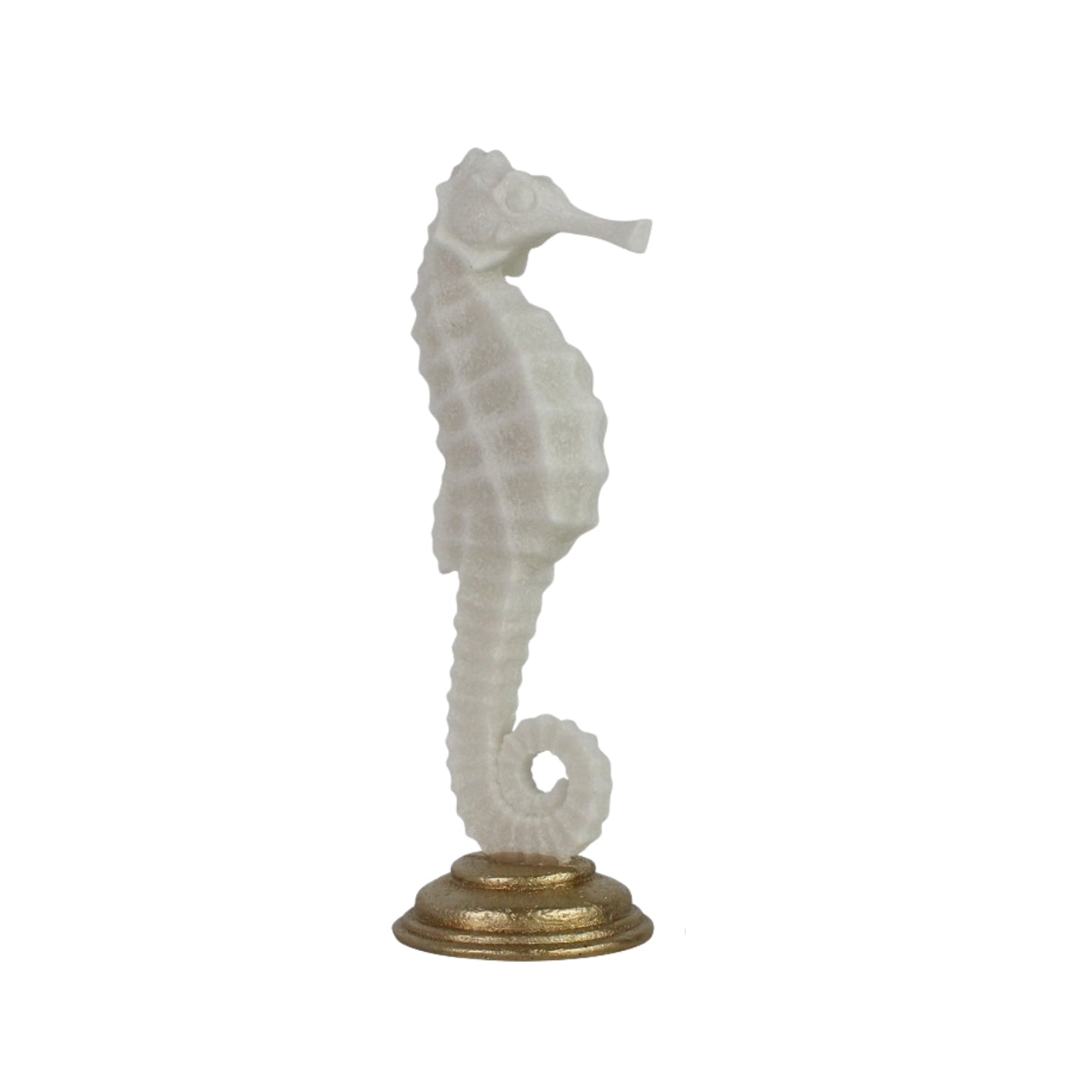 Large White Resin Seahorse - LUXONAS HOME