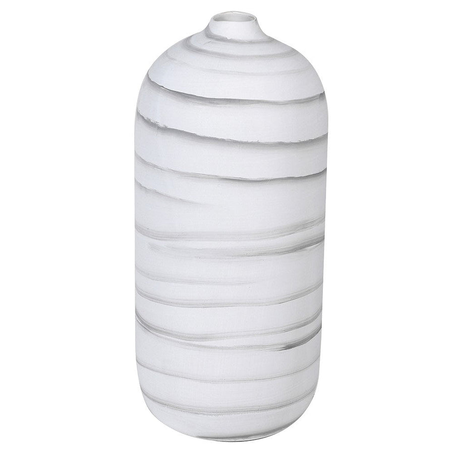 Large White Stripe Vase