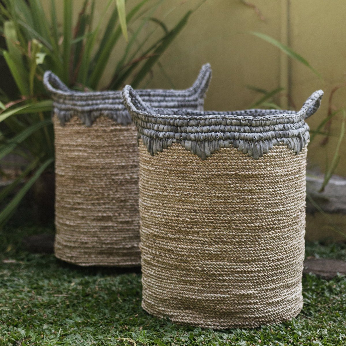 Laundry Basket NIAS | Plant Basket | Large Storage Basket made from Seagrass (2 sizes) - LUXONAS HOME