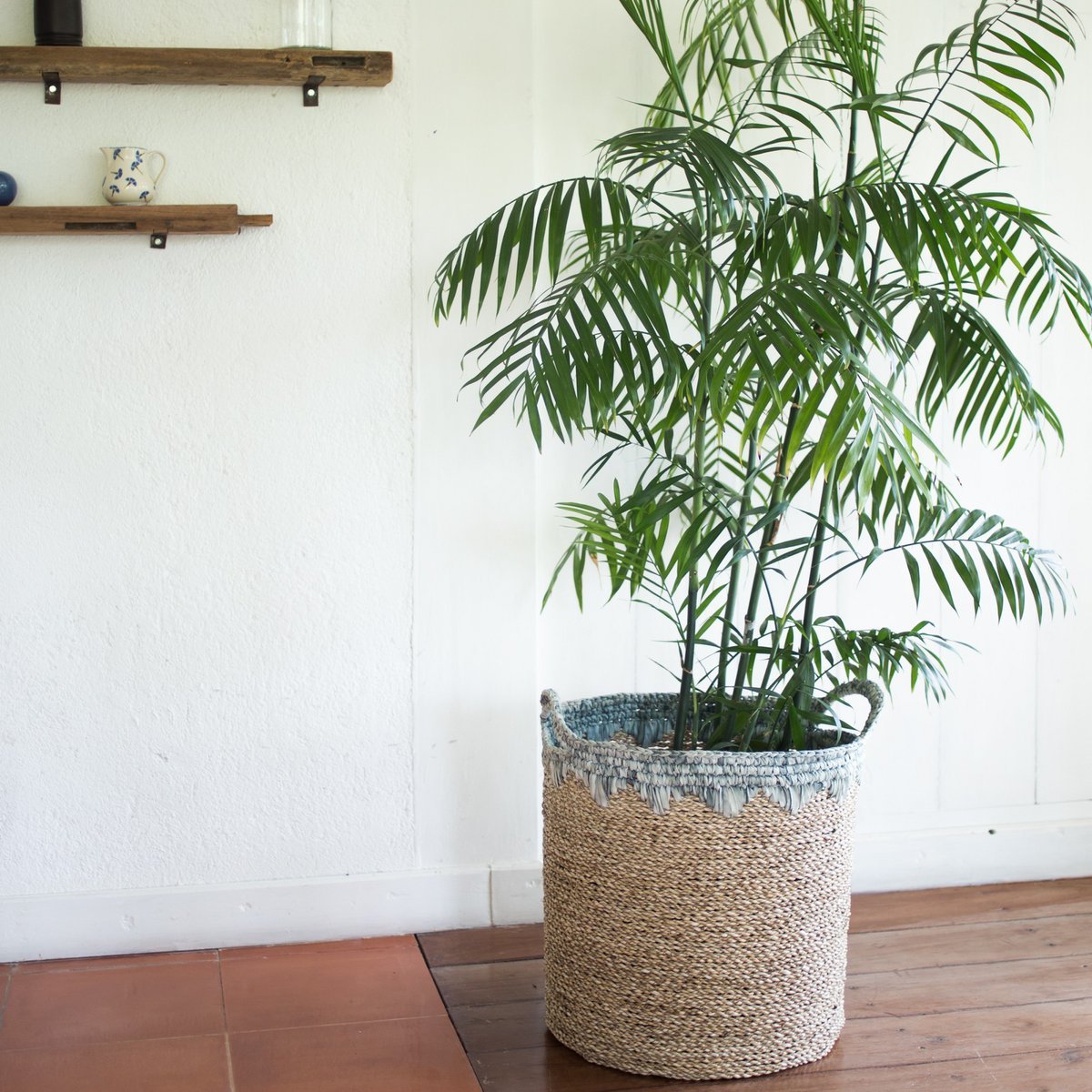 Laundry Basket NIAS | Plant Basket | Large Storage Basket made from Seagrass (2 sizes) - LUXONAS HOME