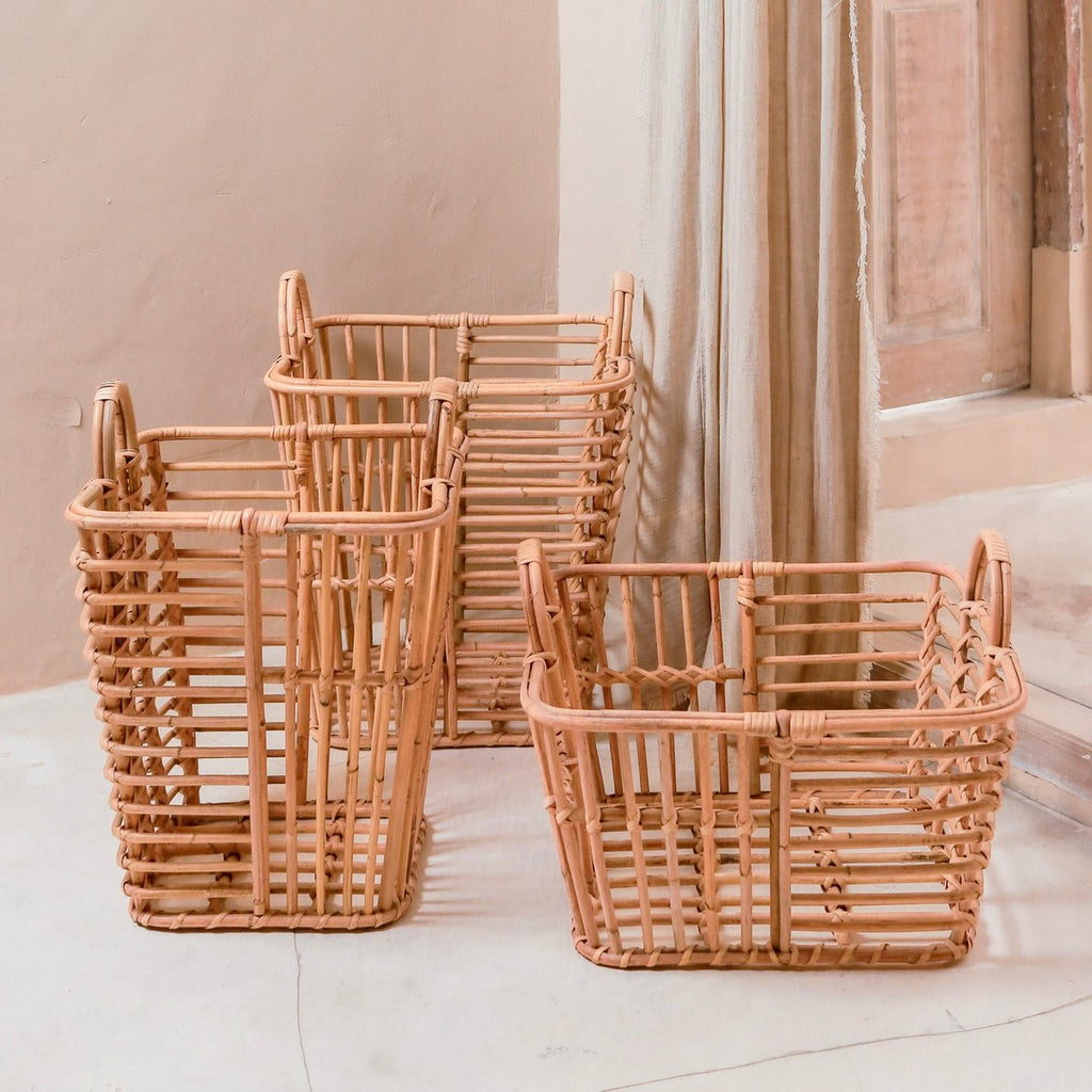 Laundry Basket | Plant Basket | Storage Basket KUPANG made from Rattan (3 sizes) - LUXONAS HOME