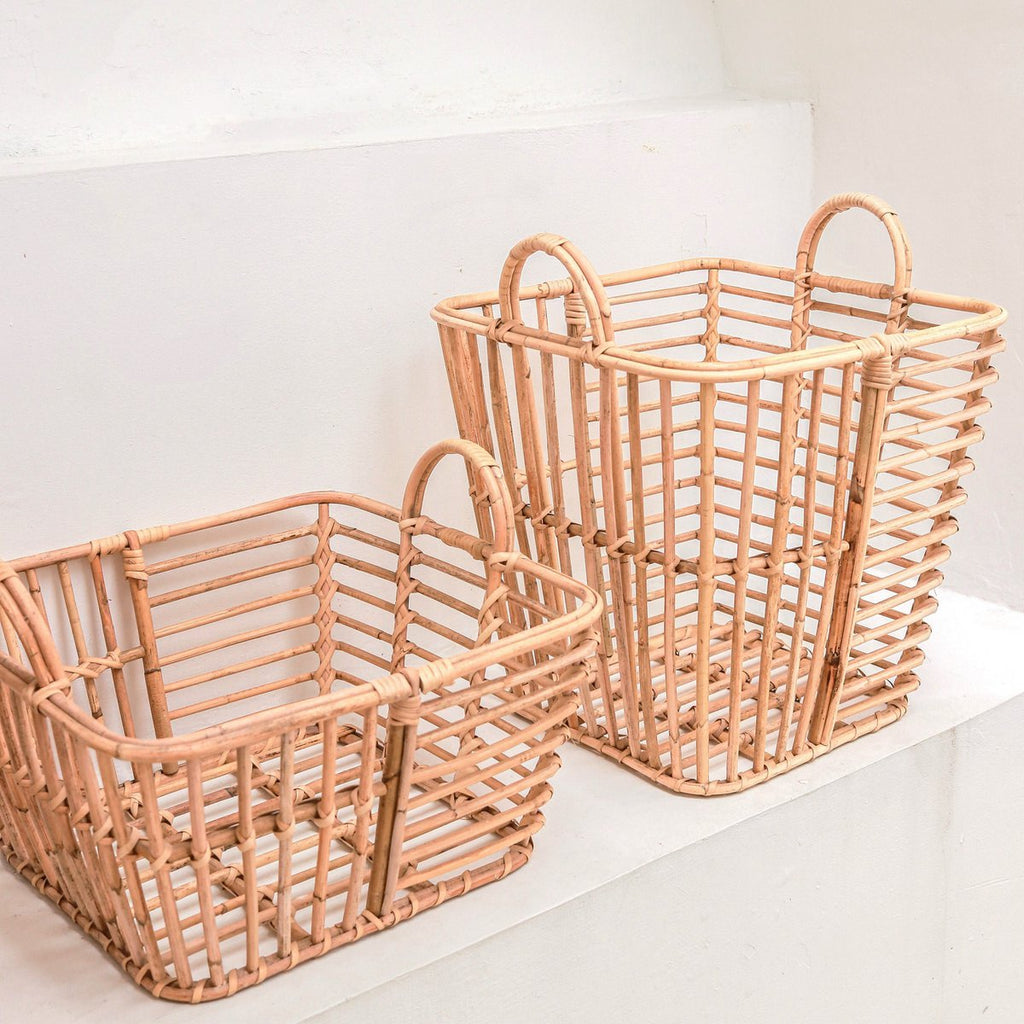 Laundry Basket | Plant Basket | Storage Basket KUPANG made from Rattan (3 sizes) - LUXONAS HOME