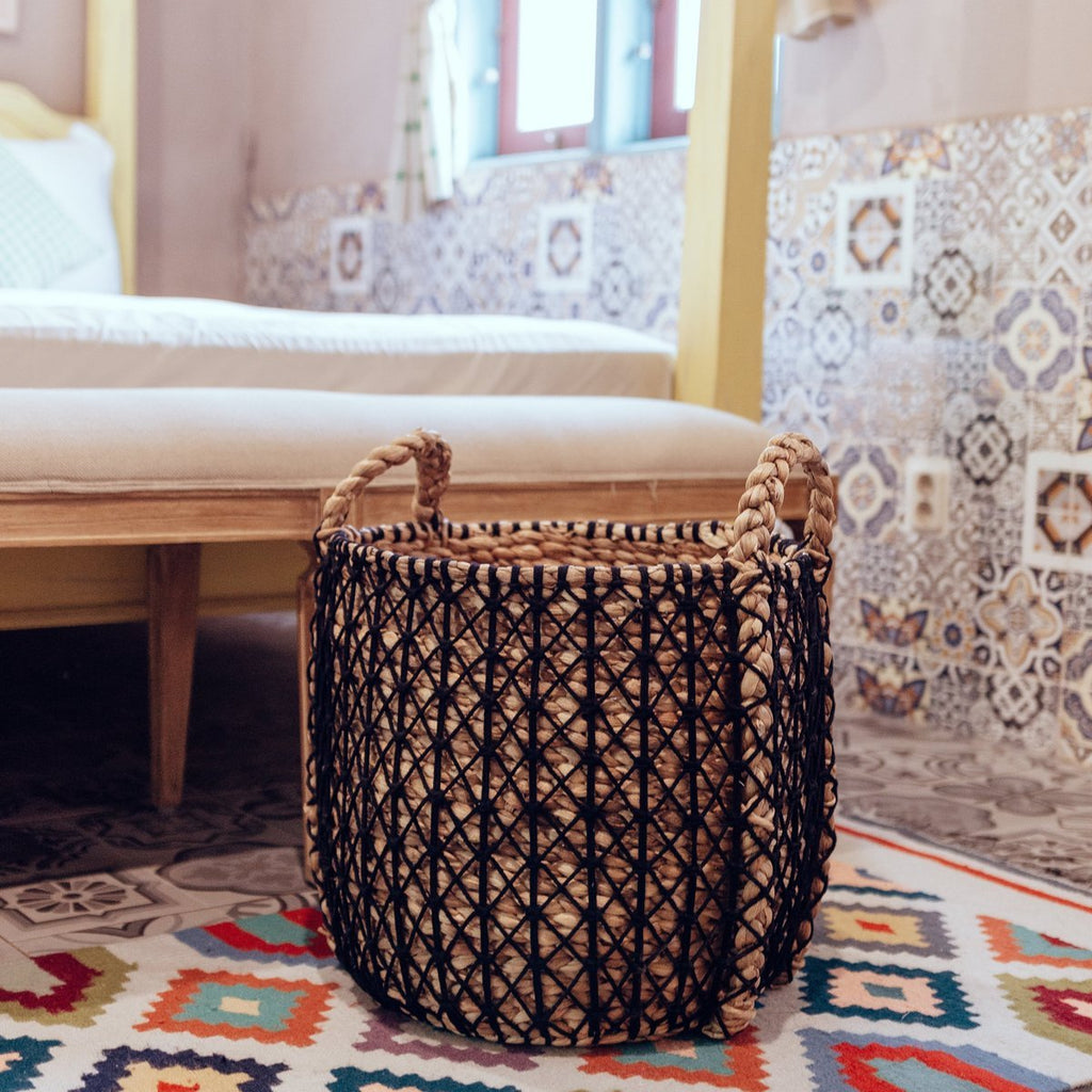 Laundry Basket PRAYA | Plant Basket made from Water Hyacinth - LUXONAS HOME