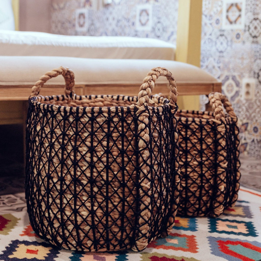 Laundry Basket PRAYA | Plant Basket made from Water Hyacinth - LUXONAS HOME