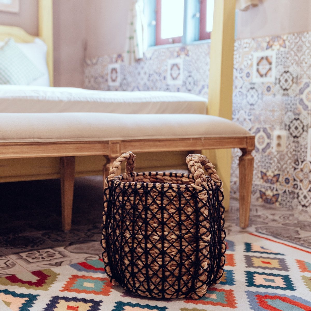 Laundry Basket PRAYA | Plant Basket made from Water Hyacinth - LUXONAS HOME