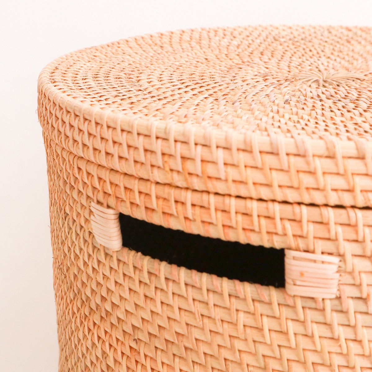 Laundry Basket with Lid Storage Basket made from Rattan SARI (2 sizes) - LUXONAS HOME