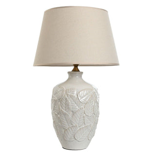 Leaf Porcelain & Cotton Table Lamp