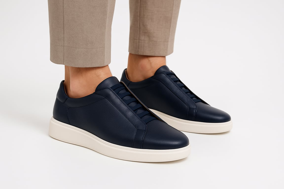 Leather Slip - On Sneakers | Casual Leather Sneakers for Adults - LUXONAS HOME