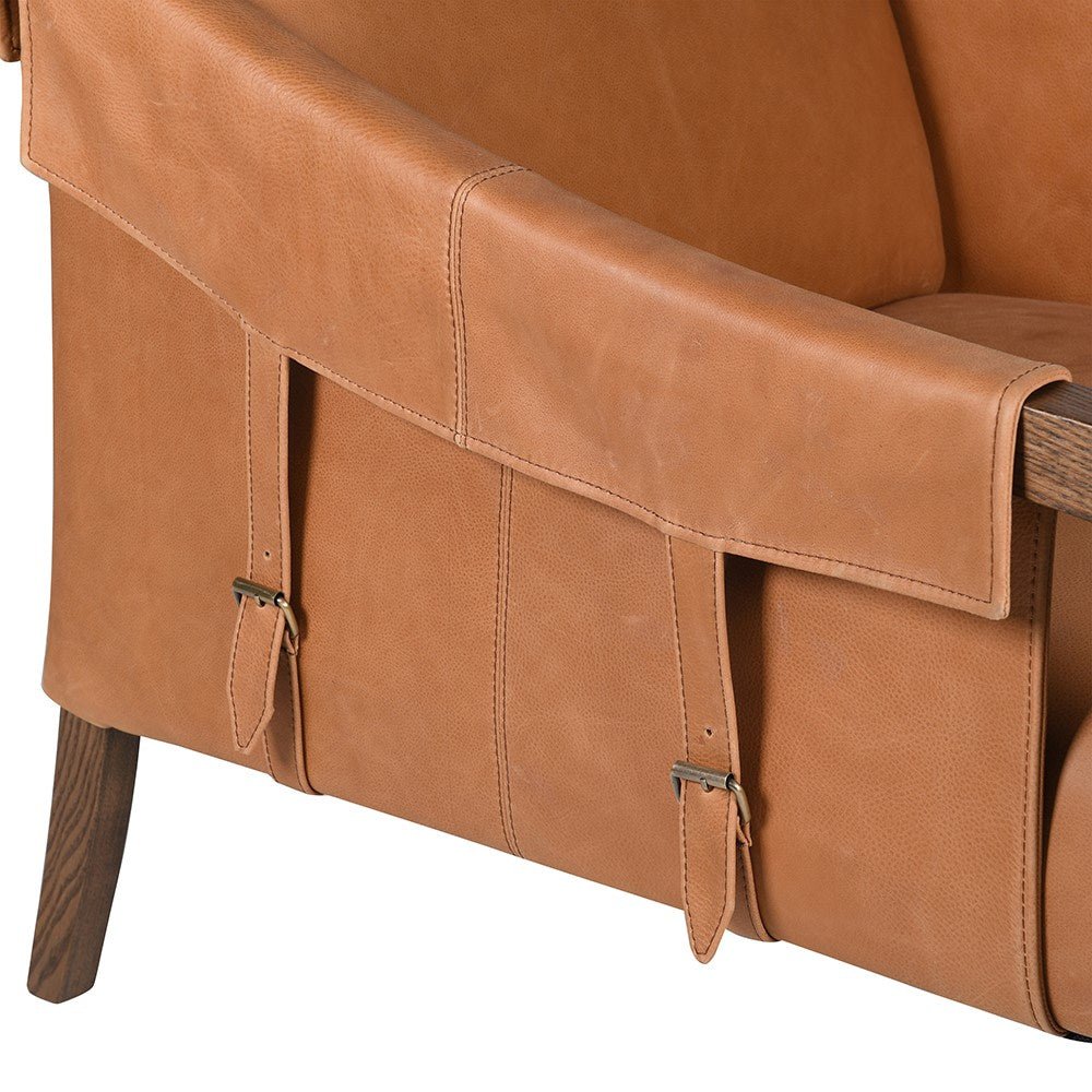 Leather Strap Accent Chair - LUXONAS