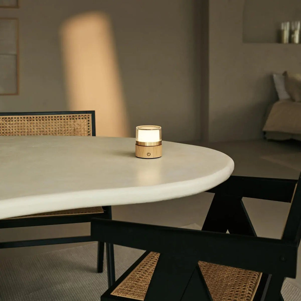 Leo Light Brown Wireless Rechargeable Lamp | Compact, Dimmable & USB Rechargeable - LUXONAS HOME