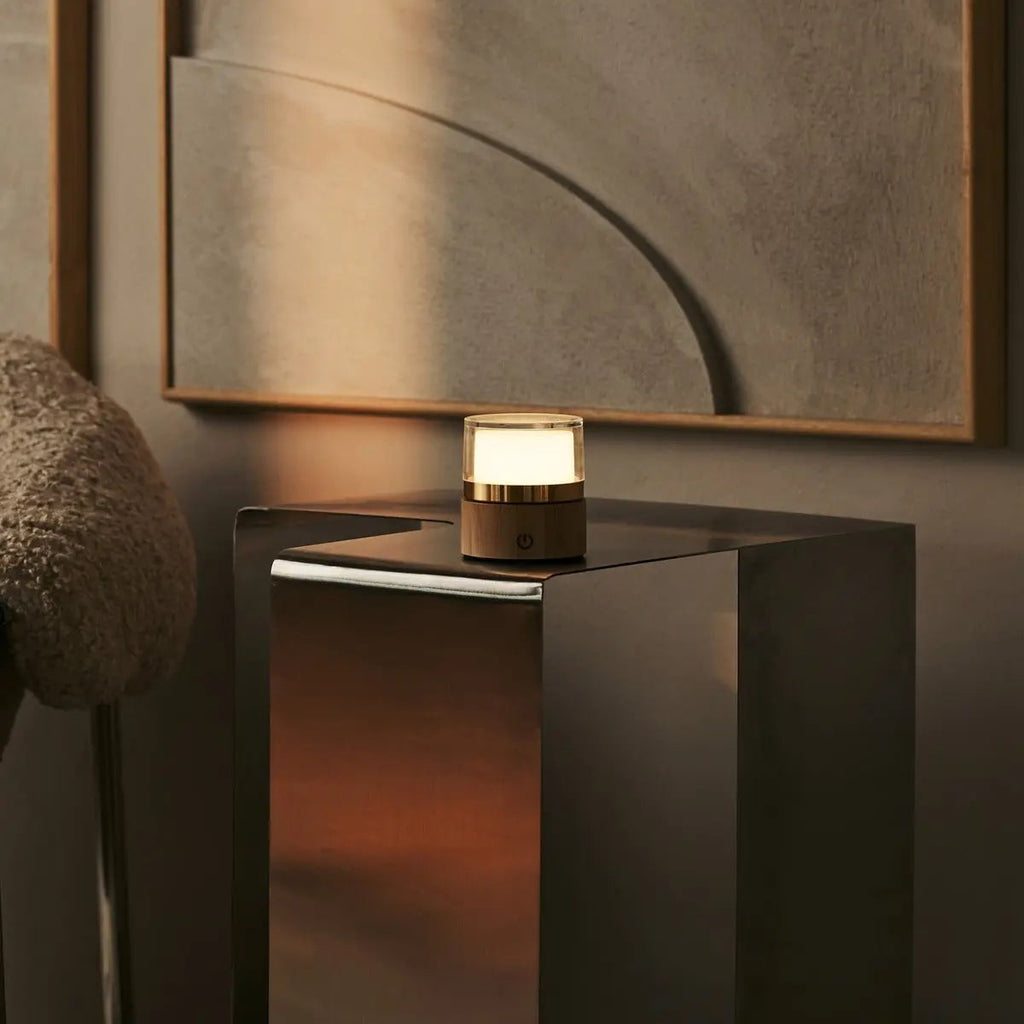 Leo Light Brown Wireless Rechargeable Lamp | Compact, Dimmable & USB Rechargeable - LUXONAS HOME