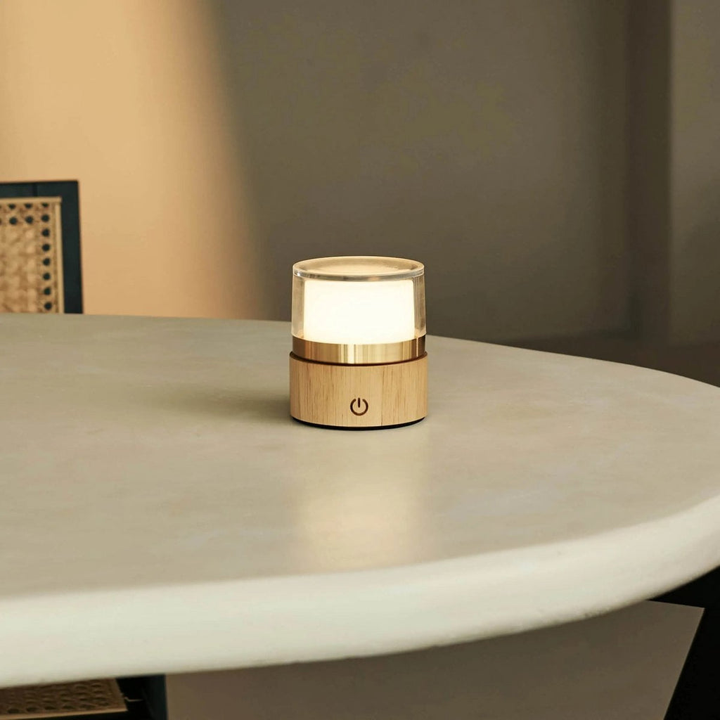 Leo Light Brown Wireless Rechargeable Lamp | Compact, Dimmable & USB Rechargeable - LUXONAS HOME