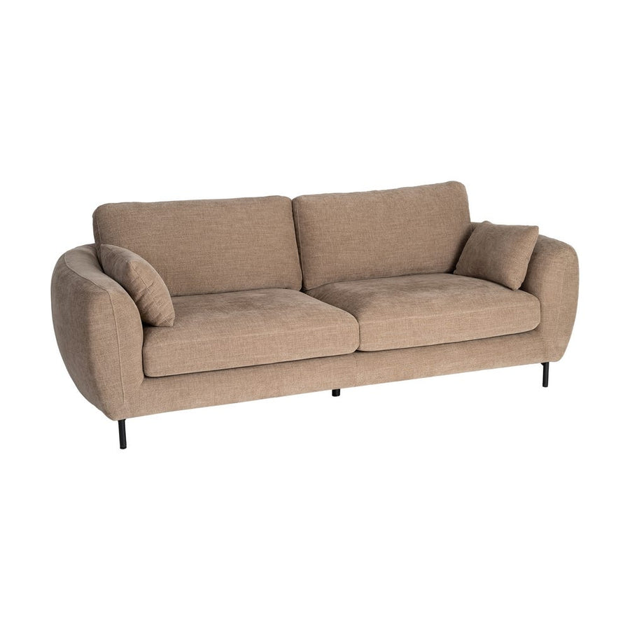 Light Brown 3 Seater Fabric Sofa