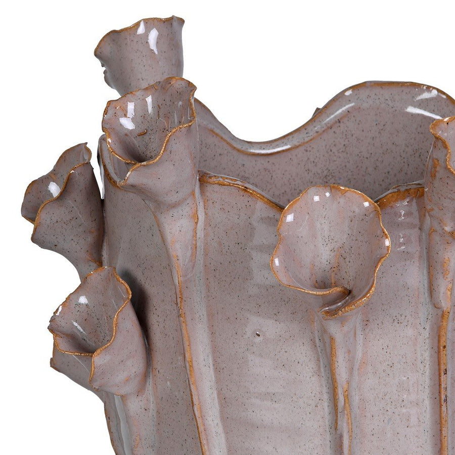 Lilac Lily Vase – Elegant Stoneware Decor for Dry Flowers