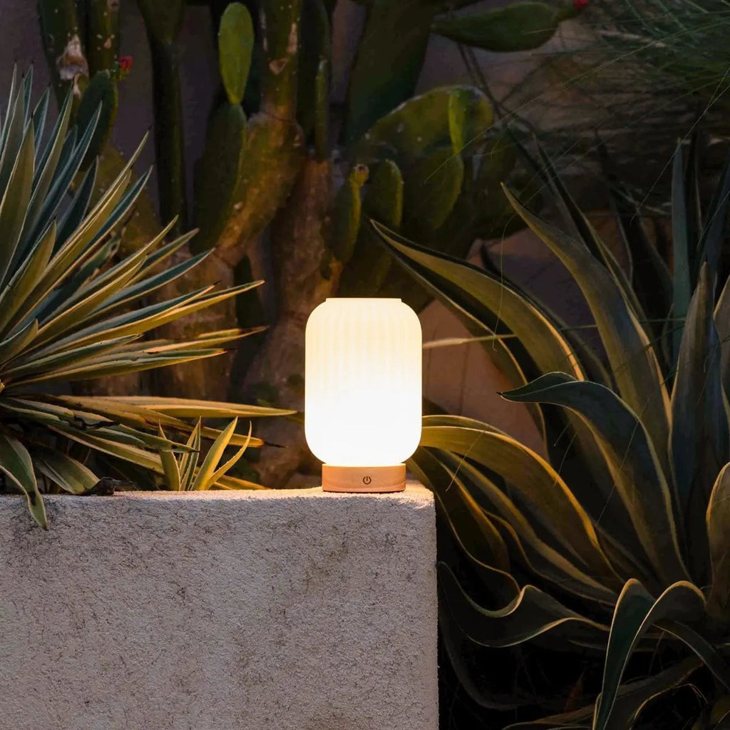 Lilly Light Brown Unique Rechargeable Lamp | 3 Light Modes, Dimmable & 100 - Hour Battery - LUXONAS HOME