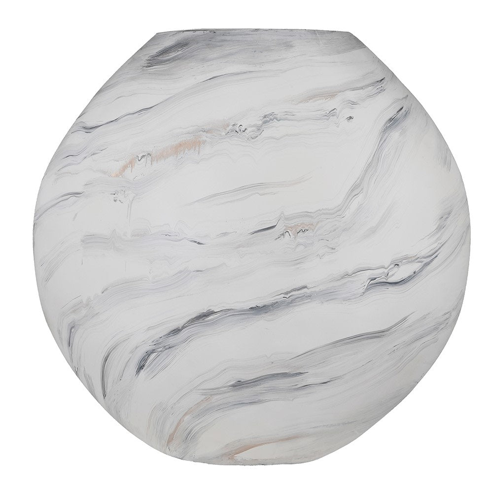 Lined Marbled Flat Vase - LUXONAS