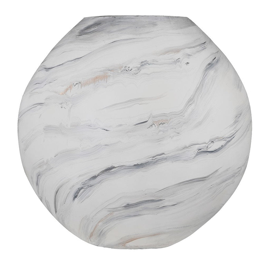Lined Marbled Flat Vase