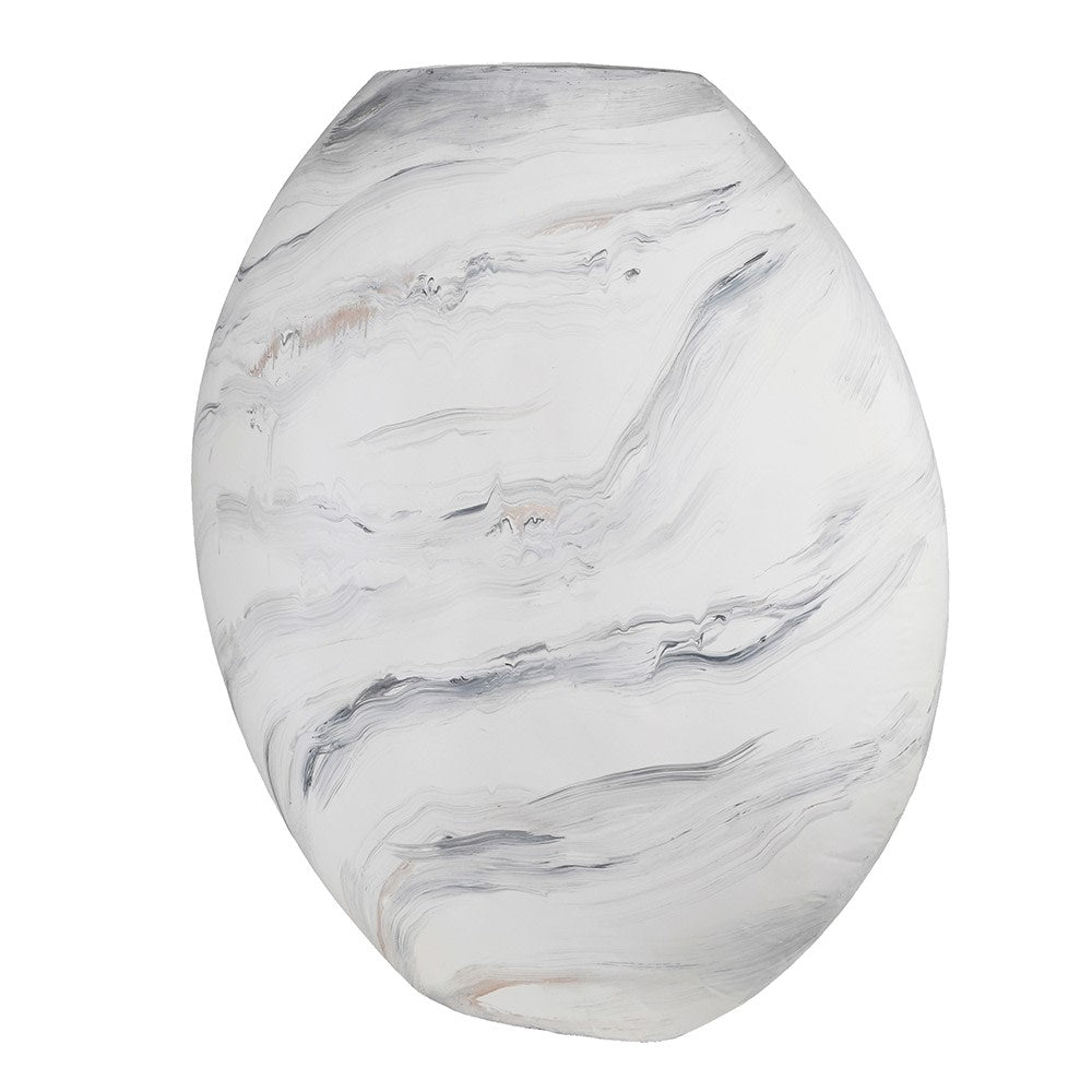Lined Marbled Flat Vase - LUXONAS