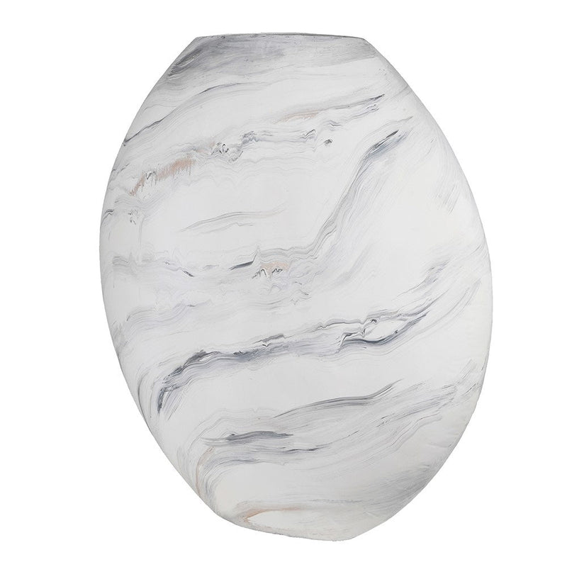 Lined Marbled Flat Vase