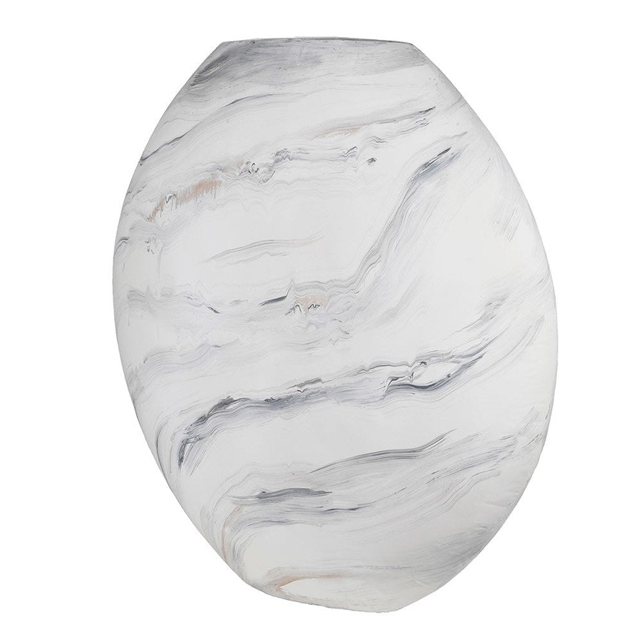Lined Marbled Flat Vase