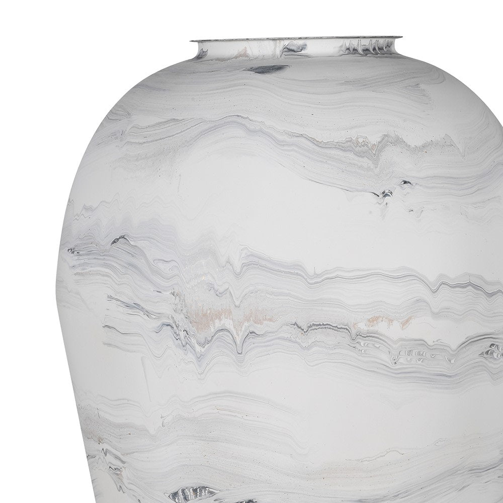 Lined Marbled Tall Vase - LUXONAS