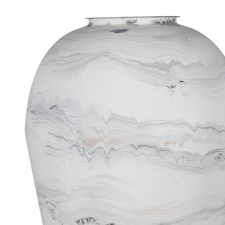 Lined Marbled Tall Vase