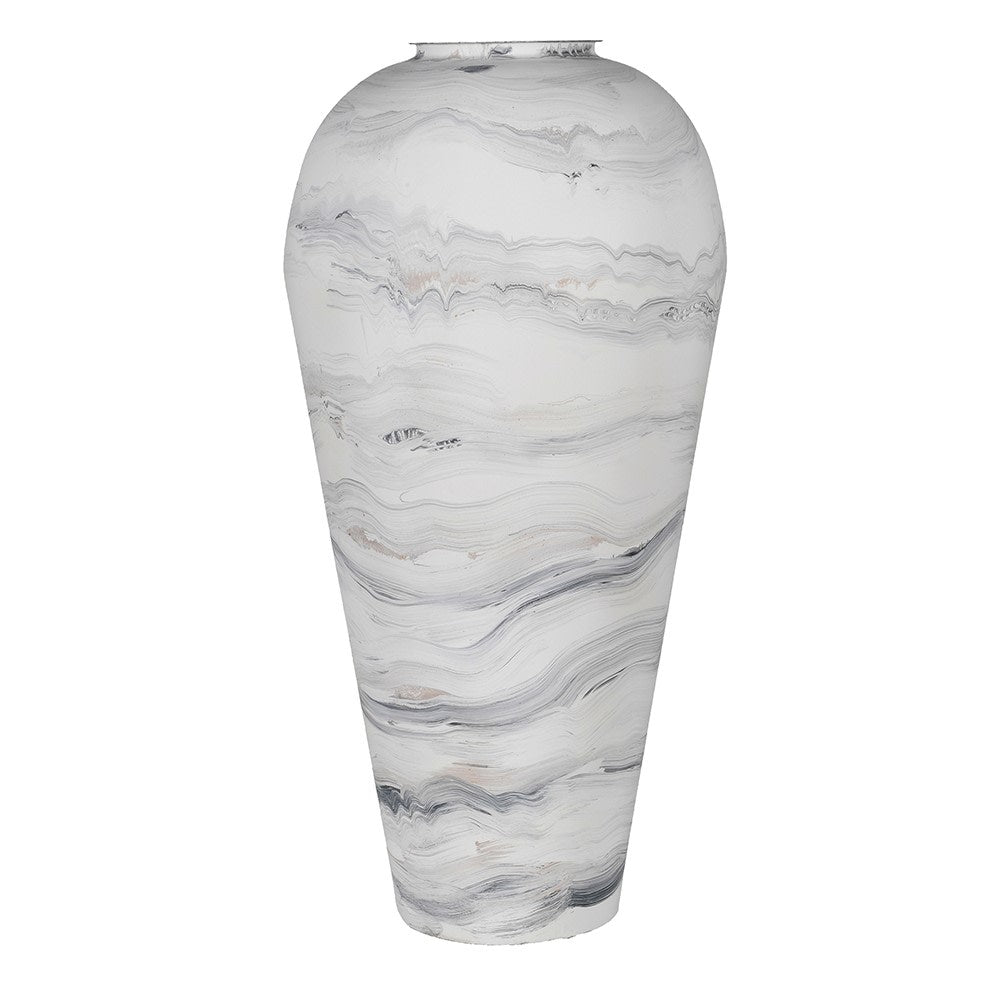 Lined Marbled Tall Vase