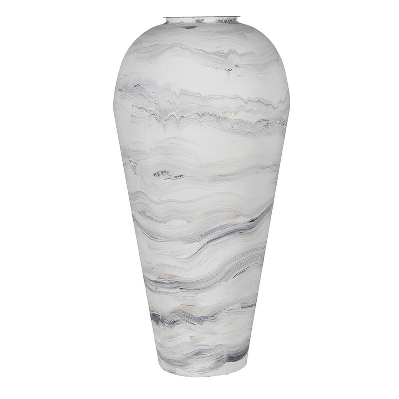 Lined Marbled Tall Vase