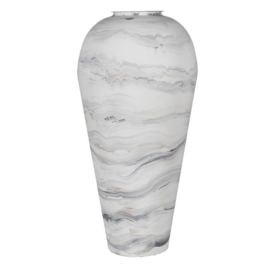 Lined Marbled Tall Vase