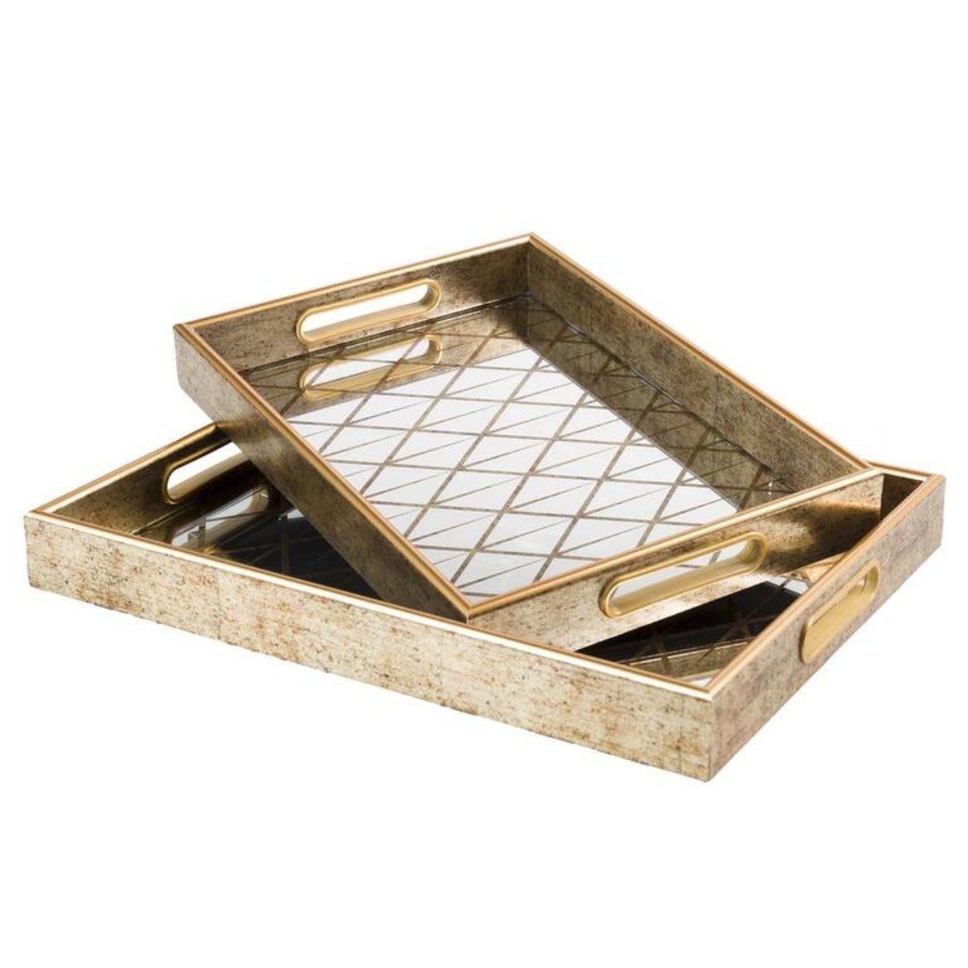 Lined Mirror Small Tray - Elegant and Versatile Decor