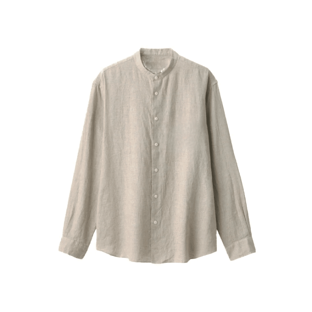 Linen Chinese Collar Shirt