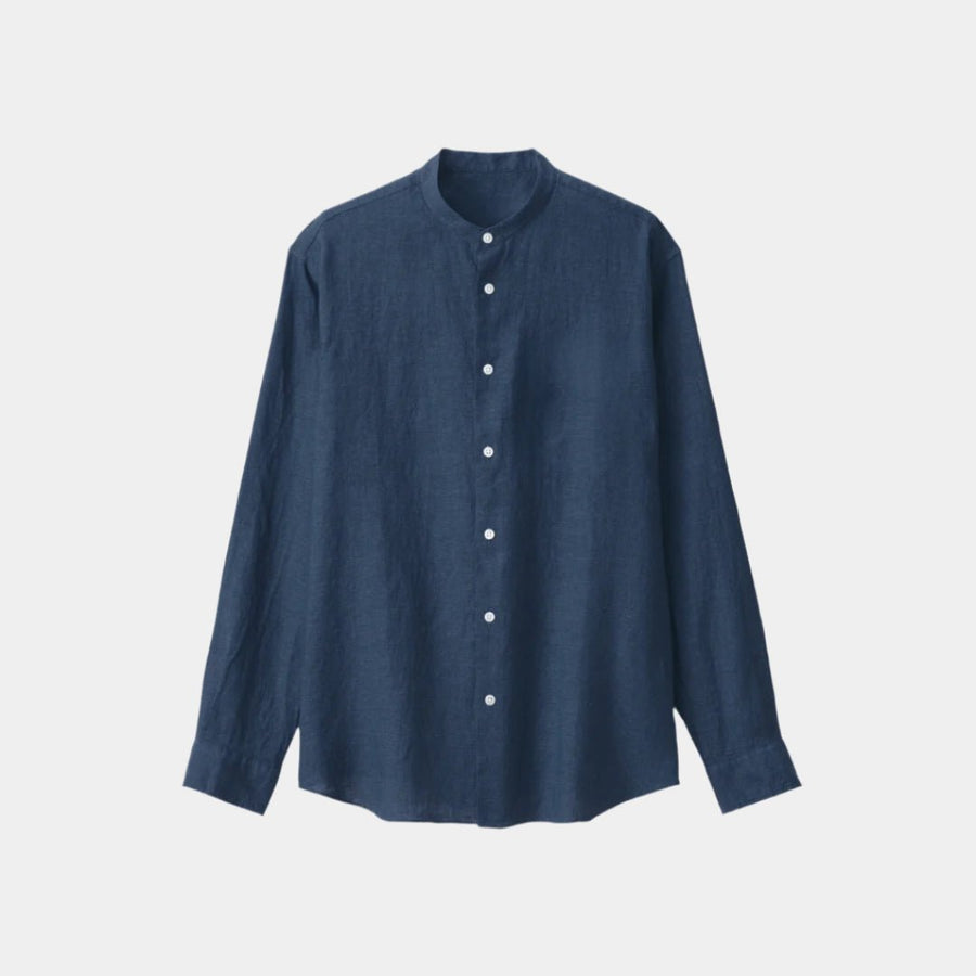 Linen Chinese Collar Shirt