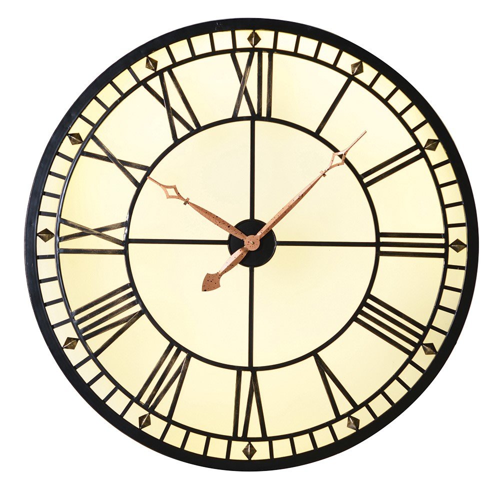 Lit Metal Round Wall Clock – Elegant Timepiece for Any Room - LUXONAS