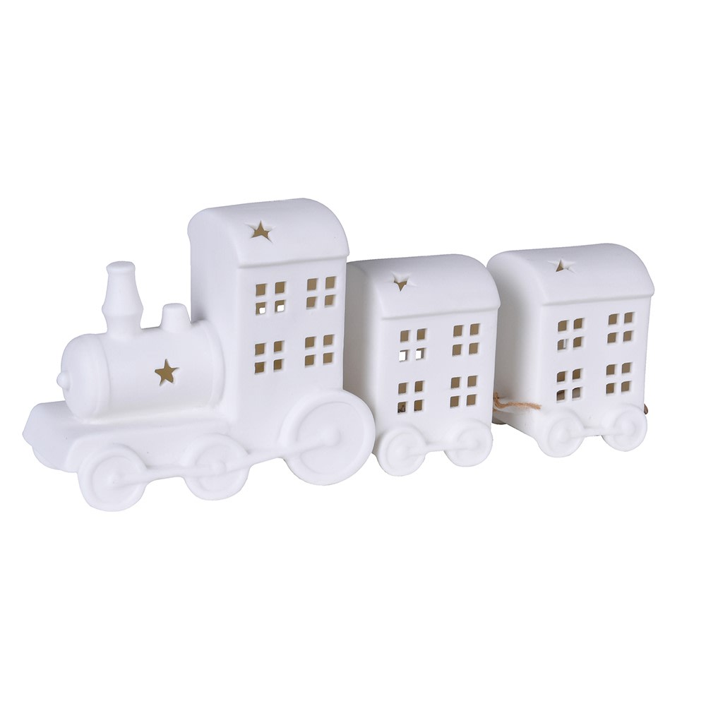 Lit Polar Express - LED Ceramic Train Decoration - LUXONAS