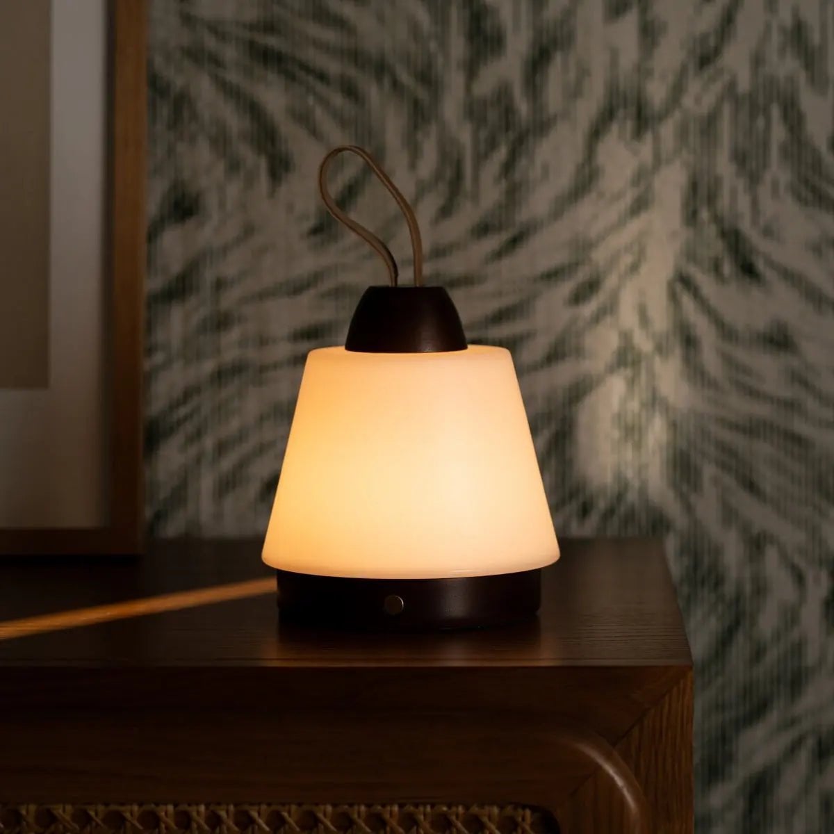 Liv Dark Brown Rechargeable Lamp | Leather Strap, Dimmable & 3 Light Modes - LUXONAS HOME