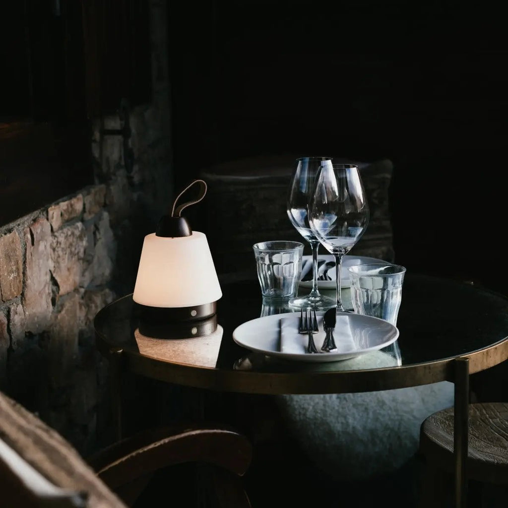 Liv Dark Brown Rechargeable Lamp | Leather Strap, Dimmable & 3 Light Modes - LUXONAS HOME