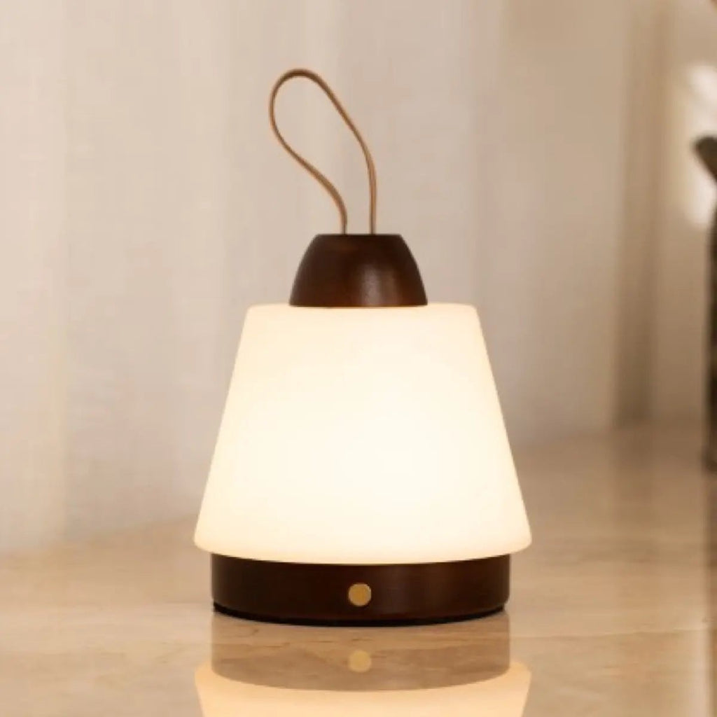Liv Dark Brown Rechargeable Lamp | Leather Strap, Dimmable & 3 Light Modes - LUXONAS HOME
