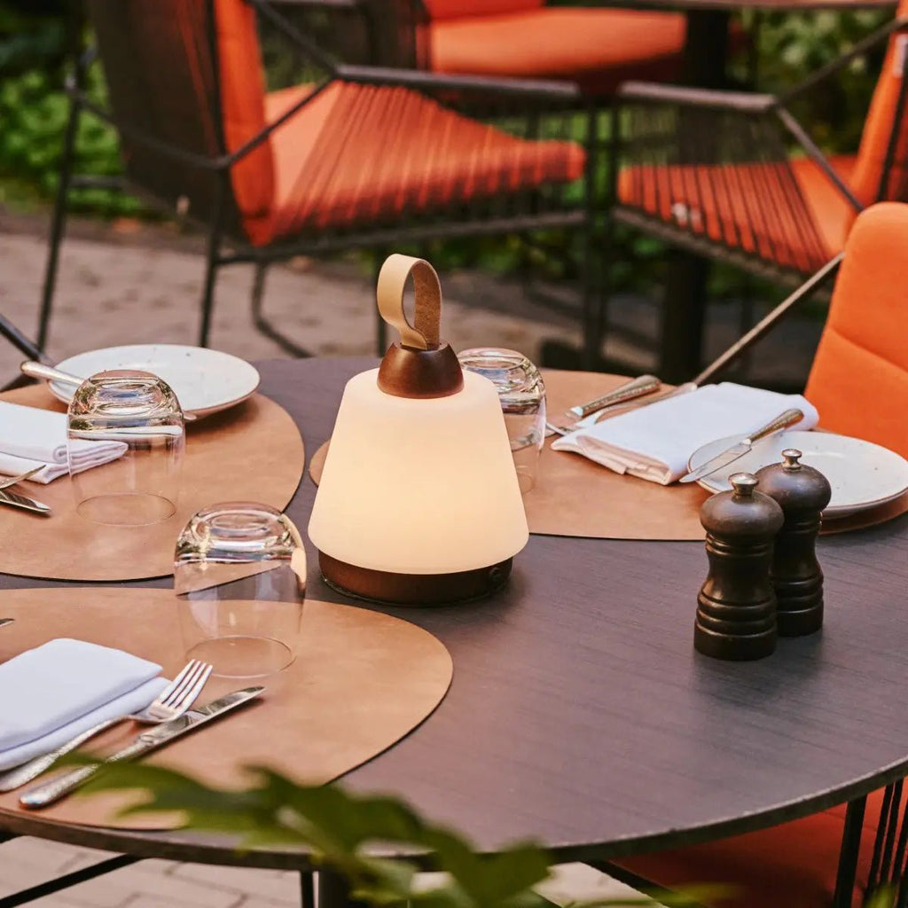 Liv Dark Brown Rechargeable Lamp | Leather Strap, Dimmable & 3 Light Modes - LUXONAS HOME