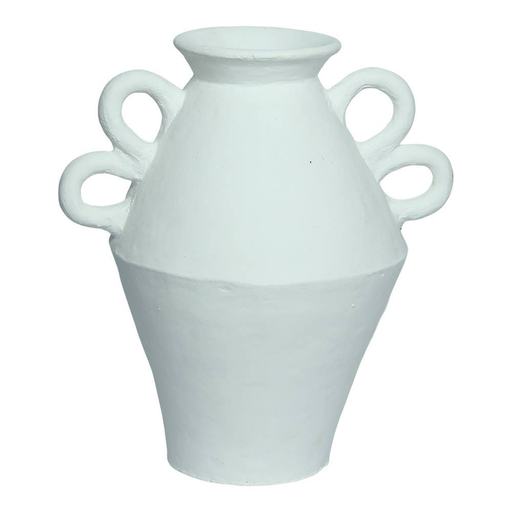 Longa White Terracotta Vase