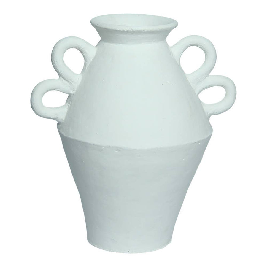 Longa White Terracotta Vase