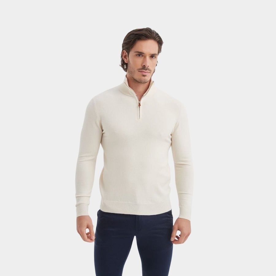 Luxury Zip Neck Sweater - Cashmere Touch