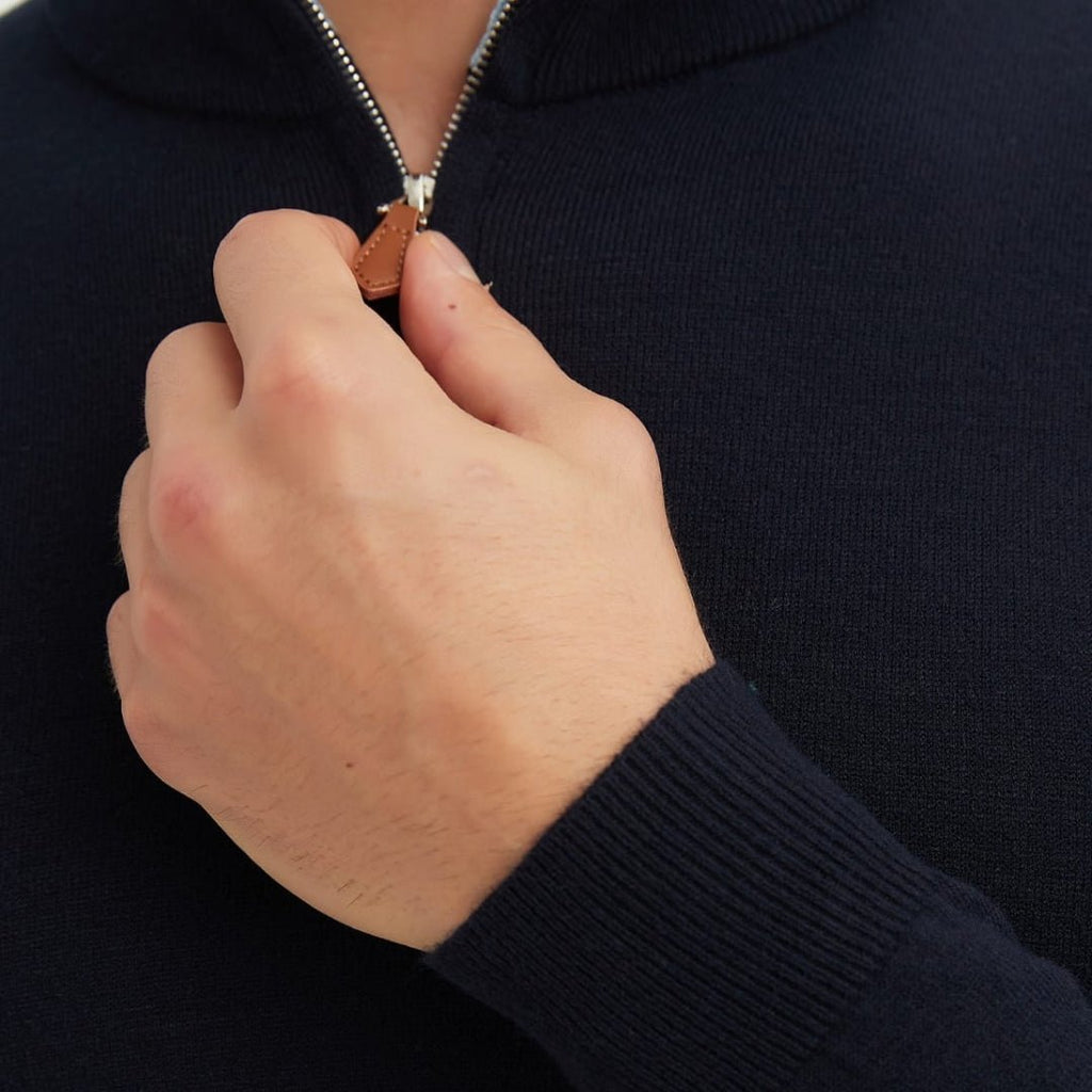 Luxury Zip Neck Sweater - Cashmere Touch - LUXONAS HOME