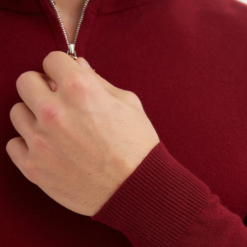 Luxury Zip Neck Sweater - Cashmere Touch - LUXONAS HOME