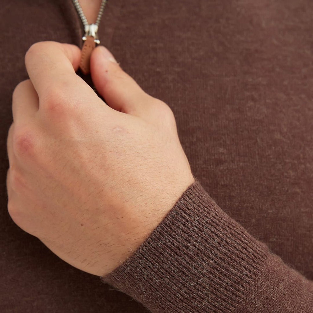 Luxury Zip Neck Sweater - Cashmere Touch - LUXONAS HOME